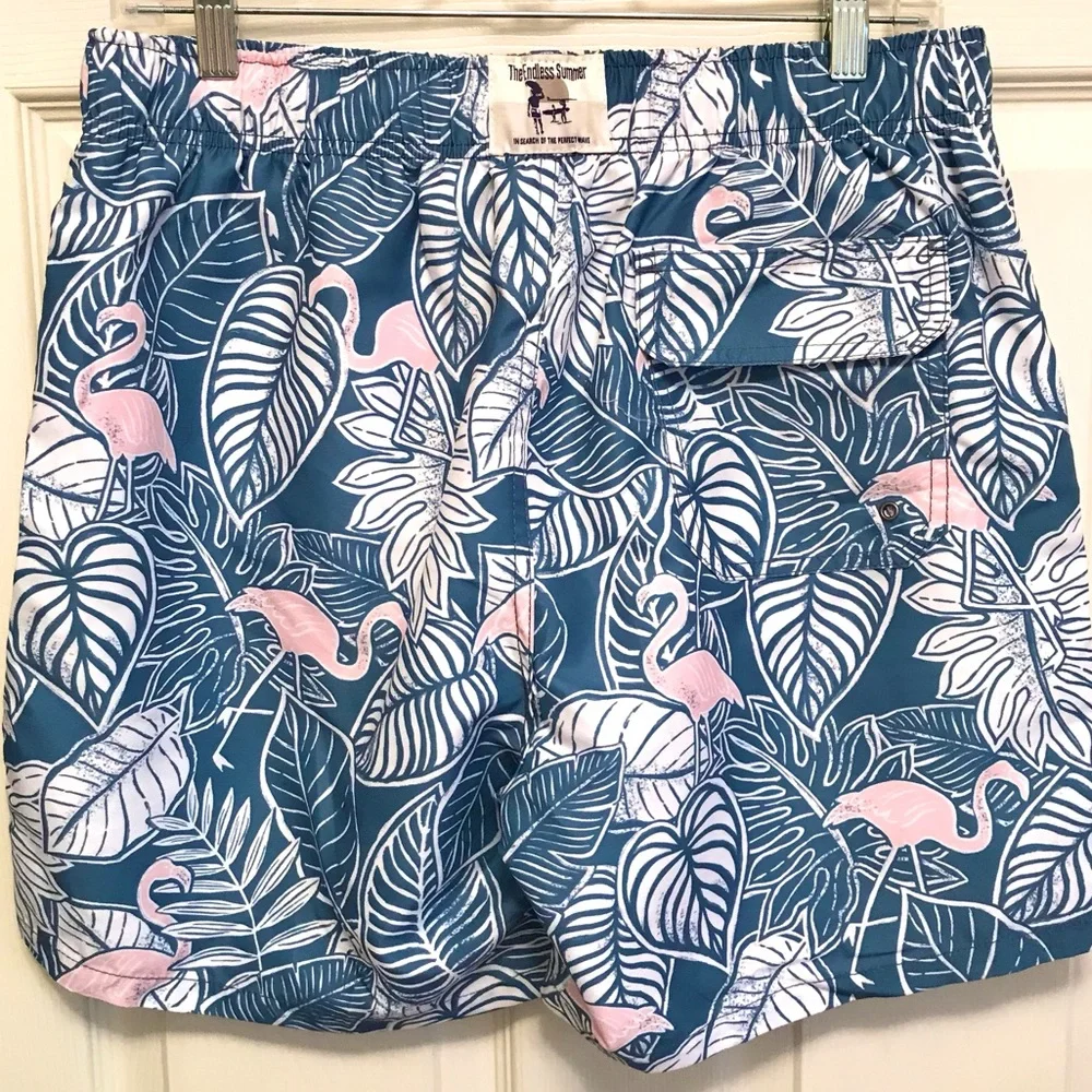 Endless Summer Flamingo Print Swim Trunks NWT